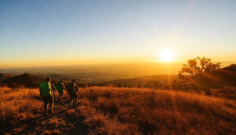Hikers climbing Mount Diablo as part of the America 250 relay through Walnut Creek