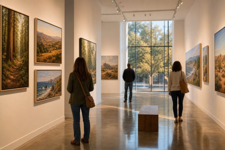 California-themed art exhibit inside the Bedford Gallery at the Lesher Center for the Arts in Walnut Creek