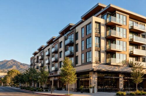 Downtown Walnut Creek surface parking lot at 1532 Mt. Diablo Boulevard, proposed site of an 8-story, 104-unit housing development