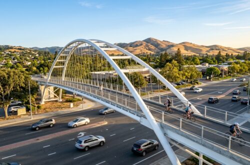 Robert I. Schroder pedestrian bridge over Treat Boulevard on the Iron Horse Trail in Walnut Creek