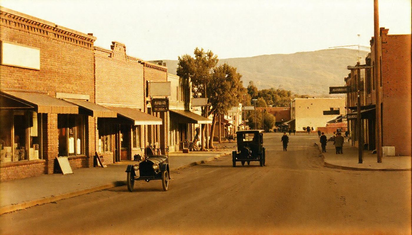 Historic Main Street storefronts in Walnut Creek in the 1920s